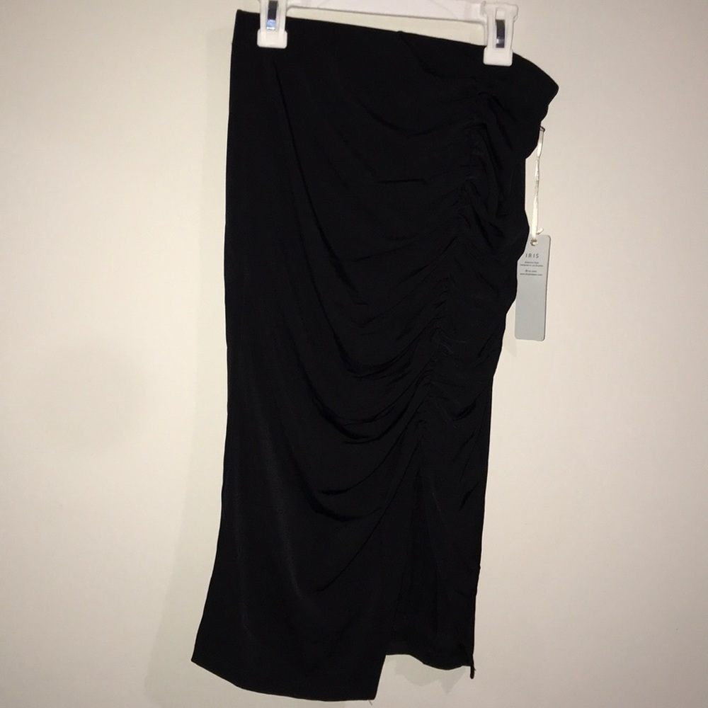Iris iris basic skirt with slit and with ruffles